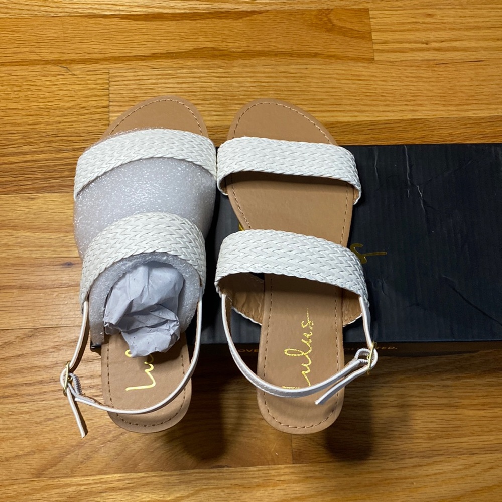 Brand New White Lulu’s Sandals
